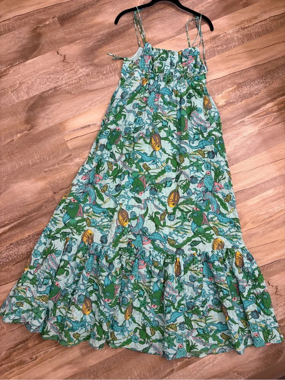 Kate Spade Under the Sea Tie-Strap Cotton Dress w Pockets Size M Medium - Picture 7 of 7